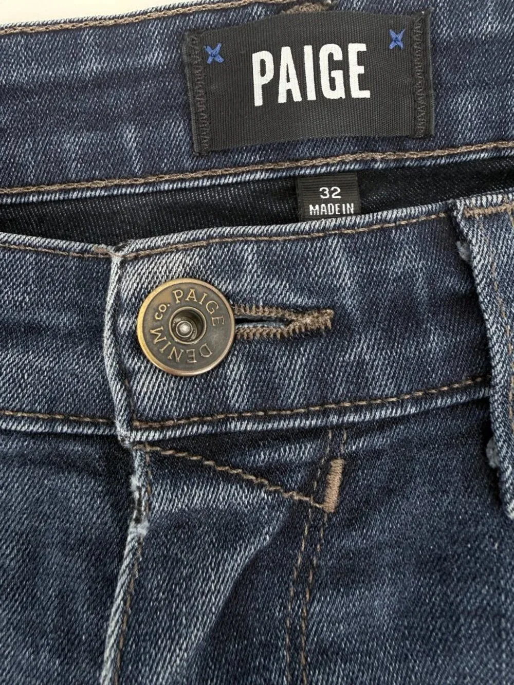 PAIGE Lennox Premium Stretch Jeans Medium Wash 36x33 USA